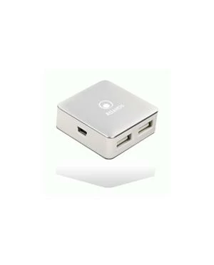 HUB USB2.0 4P ATLANTIS P014-UH28 MINI BIANCO/SILVER - EAN 8026974016016 -